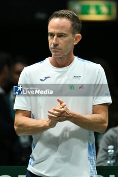 2024-09-13 - Flavio Cobolli (ITA) during the 2024 Davis Cup Finals Group Stage Bologna match between the Italy and Belgium at Unipol Arena on September 13, 2024 in Bologna, Italy. - DAVIS CUP - INTERNATIONALS - TENNIS