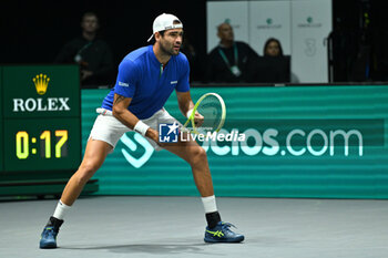 2024-09-13 - Matteo Berrettini (ITA) in action during the 2024 Davis Cup Finals Group Stage Bologna match between the Italy and Belgium at Unipol Arena on September 13, 2024 in Bologna, Italy. - DAVIS CUP - INTERNATIONALS - TENNIS