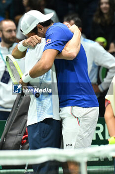 2024-09-13 - Matteo Berrettini (ITA) in action during the 2024 Davis Cup Finals Group Stage Bologna match between the Italy and Belgium at Unipol Arena on September 13, 2024 in Bologna, Italy. - DAVIS CUP - INTERNATIONALS - TENNIS