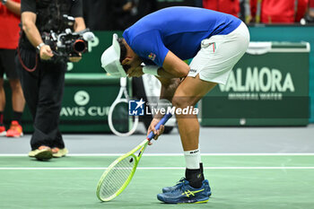 2024-09-13 - Matteo Berrettini (ITA) in action during the 2024 Davis Cup Finals Group Stage Bologna match between the Italy and Belgium at Unipol Arena on September 13, 2024 in Bologna, Italy. - DAVIS CUP - INTERNATIONALS - TENNIS