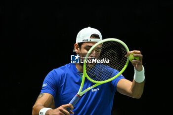 2024-09-13 - Matteo Berrettini (ITA) in action during the 2024 Davis Cup Finals Group Stage Bologna match between the Italy and Belgium at Unipol Arena on September 13, 2024 in Bologna, Italy. - DAVIS CUP - INTERNATIONALS - TENNIS