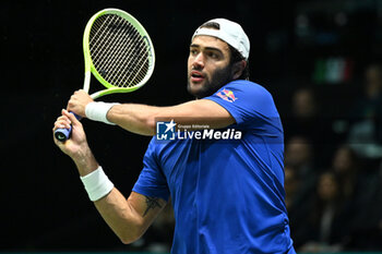 2024-09-13 - Matteo Berrettini (ITA) in action during the 2024 Davis Cup Finals Group Stage Bologna match between the Italy and Belgium at Unipol Arena on September 13, 2024 in Bologna, Italy. - DAVIS CUP - INTERNATIONALS - TENNIS