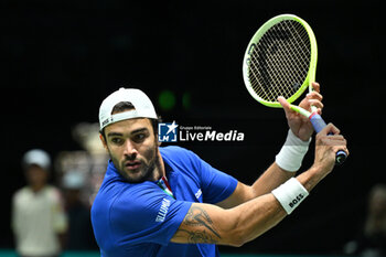 2024-09-13 - Matteo Berrettini (ITA) in action during the 2024 Davis Cup Finals Group Stage Bologna match between the Italy and Belgium at Unipol Arena on September 13, 2024 in Bologna, Italy. - DAVIS CUP - INTERNATIONALS - TENNIS