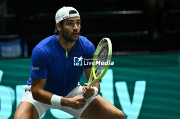 2024-09-13 - Matteo Berrettini (ITA) in action during the 2024 Davis Cup Finals Group Stage Bologna match between the Italy and Belgium at Unipol Arena on September 13, 2024 in Bologna, Italy. - DAVIS CUP - INTERNATIONALS - TENNIS