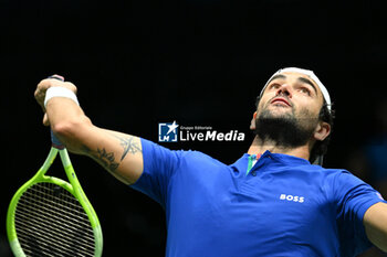 2024-09-13 - Matteo Berrettini (ITA) in action during the 2024 Davis Cup Finals Group Stage Bologna match between the Italy and Belgium at Unipol Arena on September 13, 2024 in Bologna, Italy. - DAVIS CUP - INTERNATIONALS - TENNIS