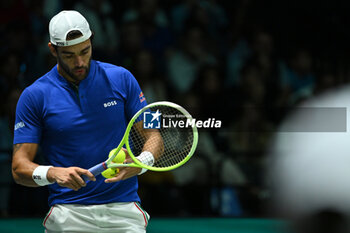 2024-09-13 - Matteo Berrettini (ITA) in action during the 2024 Davis Cup Finals Group Stage Bologna match between the Italy and Belgium at Unipol Arena on September 13, 2024 in Bologna, Italy. - DAVIS CUP - INTERNATIONALS - TENNIS