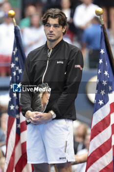 2024-09-08 - Finalist Taylor Fritz of USA during the trophy ceremony of the men's final on day 14 of the 2024 US Open, Grand Slam tennis tournament on September 8, 2024 at USTA Billie Jean King National Tennis Center in Flushing Meadows, Queens, New York, United States - TENNIS - US OPEN 2024 - 08/09 - INTERNATIONALS - TENNIS