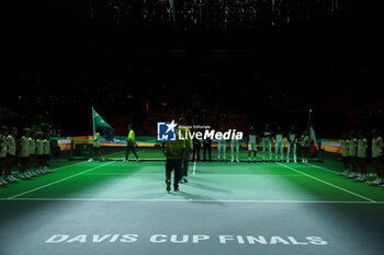 2024-09-10 - Australia Team enter the court during the Davis Cup 2024, Group B, tennis match played between France and Australia at Fuente de San Luis on September 10, 2024, in Valencia, Spain. Photo Alvaro Diaz / SpainDPPI / DPPI - TENNIS - DAVIS CUP - FRANCE V AUSTRALIA - INTERNATIONALS - TENNIS