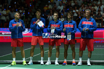 2024-09-11 - Czech Republic Team pose for photo during the Davis Cup 2024, Group B, tennis match played between Czech Republic and Spain at Fuente de San Luis on September 11, 2024, in Valencia, Spain. - CZECH REPUBLIC V SPAIN - DAVIS CUP 2024 GROUP B - INTERNATIONALS - TENNIS