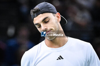 2024-10-28 - Francisco CERUNDOLO of Argentina looks dejected during the first day of the Rolex Paris Masters 2024, ATP Masters 1000 tennis tournament on October 28, 2024 at Accor Arena in Paris, France - TENNIS - ROLEX PARIS MASTERS 2024 - INTERNATIONALS - TENNIS