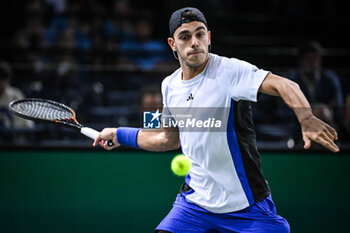 2024-10-28 - Francisco CERUNDOLO of Argentina during the first day of the Rolex Paris Masters 2024, ATP Masters 1000 tennis tournament on October 28, 2024 at Accor Arena in Paris, France - TENNIS - ROLEX PARIS MASTERS 2024 - INTERNATIONALS - TENNIS