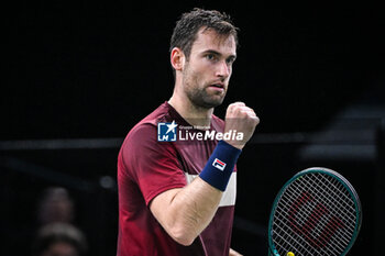 2024-10-28 - Quentin HALYS of France celebrates his point during the first day of the Rolex Paris Masters 2024, ATP Masters 1000 tennis tournament on October 28, 2024 at Accor Arena in Paris, France - TENNIS - ROLEX PARIS MASTERS 2024 - INTERNATIONALS - TENNIS