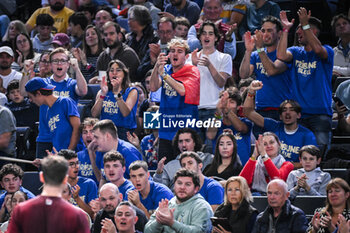 2024-10-28 - Supporters of La Tribune Bleue during the first day of the Rolex Paris Masters 2024, ATP Masters 1000 tennis tournament on October 28, 2024 at Accor Arena in Paris, France - TENNIS - ROLEX PARIS MASTERS 2024 - INTERNATIONALS - TENNIS