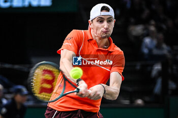 2024-10-28 - Ugo HUMBERT of France during the first day of the Rolex Paris Masters 2024, ATP Masters 1000 tennis tournament on October 28, 2024 at Accor Arena in Paris, France - TENNIS - ROLEX PARIS MASTERS 2024 - INTERNATIONALS - TENNIS