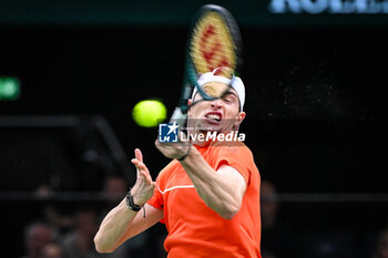 2024-10-28 - Ugo HUMBERT of France during the first day of the Rolex Paris Masters 2024, ATP Masters 1000 tennis tournament on October 28, 2024 at Accor Arena in Paris, France - TENNIS - ROLEX PARIS MASTERS 2024 - INTERNATIONALS - TENNIS