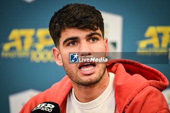 2024-10-28 - Carlos ALCARAZ of Spain during the first day of the Rolex Paris Masters 2024, ATP Masters 1000 tennis tournament on October 28, 2024 at Accor Arena in Paris, France - TENNIS - ROLEX PARIS MASTERS 2024 - INTERNATIONALS - TENNIS