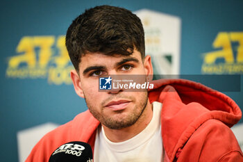 2024-10-28 - Carlos ALCARAZ of Spain during the first day of the Rolex Paris Masters 2024, ATP Masters 1000 tennis tournament on October 28, 2024 at Accor Arena in Paris, France - TENNIS - ROLEX PARIS MASTERS 2024 - INTERNATIONALS - TENNIS