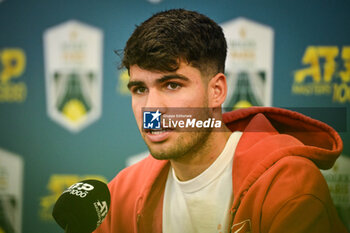 2024-10-28 - Carlos ALCARAZ of Spain during the first day of the Rolex Paris Masters 2024, ATP Masters 1000 tennis tournament on October 28, 2024 at Accor Arena in Paris, France - TENNIS - ROLEX PARIS MASTERS 2024 - INTERNATIONALS - TENNIS