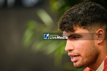 2024-10-28 - Carlos ALCARAZ of Spain during the first day of the Rolex Paris Masters 2024, ATP Masters 1000 tennis tournament on October 28, 2024 at Accor Arena in Paris, France - TENNIS - ROLEX PARIS MASTERS 2024 - INTERNATIONALS - TENNIS