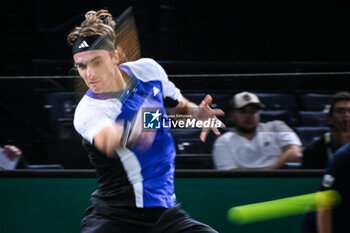 2024-10-28 - Stefanos TSITSIPAS of Greece during the first day of the Rolex Paris Masters 2024, ATP Masters 1000 tennis tournament on October 28, 2024 at Accor Arena in Paris, France - TENNIS - ROLEX PARIS MASTERS 2024 - INTERNATIONALS - TENNIS