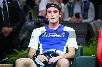 2024-10-28 - Stefanos TSITSIPAS of Greece during the first day of the Rolex Paris Masters 2024, ATP Masters 1000 tennis tournament on October 28, 2024 at Accor Arena in Paris, France - TENNIS - ROLEX PARIS MASTERS 2024 - INTERNATIONALS - TENNIS