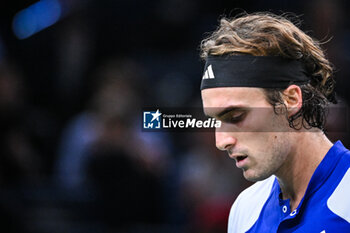 2024-10-28 - Stefanos TSITSIPAS of Greece during the first day of the Rolex Paris Masters 2024, ATP Masters 1000 tennis tournament on October 28, 2024 at Accor Arena in Paris, France - TENNIS - ROLEX PARIS MASTERS 2024 - INTERNATIONALS - TENNIS