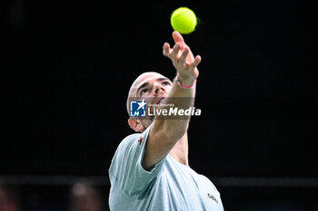 2024-10-28 - Adrian MANNARINO of France during the first day of the Rolex Paris Masters 2024, ATP Masters 1000 tennis tournament on October 28, 2024 at Accor Arena in Paris, France - TENNIS - ROLEX PARIS MASTERS 2024 - INTERNATIONALS - TENNIS