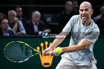 2024-10-28 - Adrian MANNARINO of France during the first day of the Rolex Paris Masters 2024, ATP Masters 1000 tennis tournament on October 28, 2024 at Accor Arena in Paris, France - TENNIS - ROLEX PARIS MASTERS 2024 - INTERNATIONALS - TENNIS