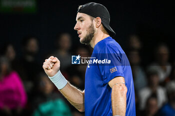 2024-10-29 - Jan-Lennard STRUFF of Germany celebrates his point during the second day of the Rolex Paris Masters 2024, ATP Masters 1000 tennis tournament on October 29, 2024 at Accor Arena in Paris, France - TENNIS - ROLEX PARIS MASTERS 2024 - INTERNATIONALS - TENNIS