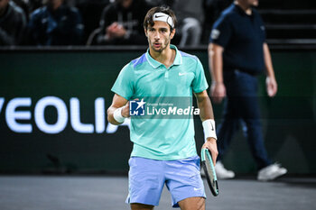 2024-10-29 - Lorenzo MUSETTI of Italy celebrates his point during the second day of the Rolex Paris Masters 2024, ATP Masters 1000 tennis tournament on October 29, 2024 at Accor Arena in Paris, France - TENNIS - ROLEX PARIS MASTERS 2024 - INTERNATIONALS - TENNIS