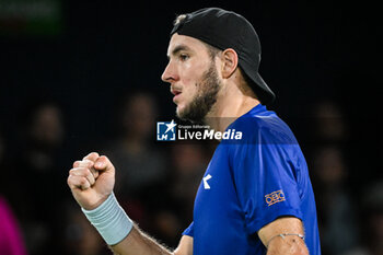 2024-10-29 - Jan-Lennard STRUFF of Germany celebrates his point during the second day of the Rolex Paris Masters 2024, ATP Masters 1000 tennis tournament on October 29, 2024 at Accor Arena in Paris, France - TENNIS - ROLEX PARIS MASTERS 2024 - INTERNATIONALS - TENNIS