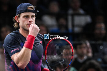 2024-10-29 - Zizou BERGS of Belgium celebrates his point during the second day of the Rolex Paris Masters 2024, ATP Masters 1000 tennis tournament on October 29, 2024 at Accor Arena in Paris, France - TENNIS - ROLEX PARIS MASTERS 2024 - INTERNATIONALS - TENNIS