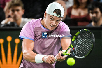 2024-10-29 - Holger RUNE of Denmark during the second day of the Rolex Paris Masters 2024, ATP Masters 1000 tennis tournament on October 29, 2024 at Accor Arena in Paris, France - TENNIS - ROLEX PARIS MASTERS 2024 - INTERNATIONALS - TENNIS