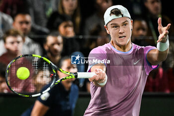 2024-10-29 - Holger RUNE of Denmark during the second day of the Rolex Paris Masters 2024, ATP Masters 1000 tennis tournament on October 29, 2024 at Accor Arena in Paris, France - TENNIS - ROLEX PARIS MASTERS 2024 - INTERNATIONALS - TENNIS