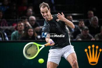 2024-10-29 - Richard GASQUET of France during the second day of the Rolex Paris Masters 2024, ATP Masters 1000 tennis tournament on October 29, 2024 at Accor Arena in Paris, France - TENNIS - ROLEX PARIS MASTERS 2024 - INTERNATIONALS - TENNIS