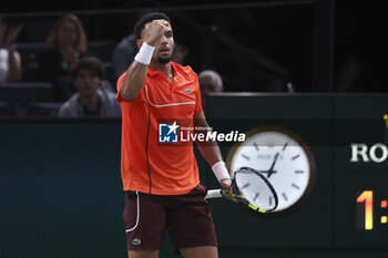 2024-10-29 - Arthur Fils of France celebrates his first round victory during day 2 of the Rolex Paris Masters 2024, an ATP Masters 1000 tennis tournament on 29 October 2024 at Accor Arena in Paris, France - TENNIS - ROLEX PARIS MASTERS 2024 - INTERNATIONALS - TENNIS