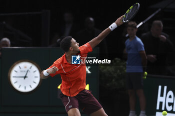 2024-10-29 - Arthur Fils of France celebrates his first round victory during day 2 of the Rolex Paris Masters 2024, an ATP Masters 1000 tennis tournament on 29 October 2024 at Accor Arena in Paris, France - TENNIS - ROLEX PARIS MASTERS 2024 - INTERNATIONALS - TENNIS