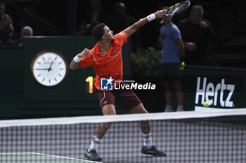 2024-10-29 - Arthur Fils of France celebrates his first round victory during day 2 of the Rolex Paris Masters 2024, an ATP Masters 1000 tennis tournament on 29 October 2024 at Accor Arena in Paris, France - TENNIS - ROLEX PARIS MASTERS 2024 - INTERNATIONALS - TENNIS