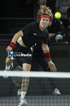 2024-10-29 - Andrey Rublev of Russia during day 2 of the Rolex Paris Masters 2024, an ATP Masters 1000 tennis tournament on 29 October 2024 at Accor Arena in Paris, France - TENNIS - ROLEX PARIS MASTERS 2024 - INTERNATIONALS - TENNIS