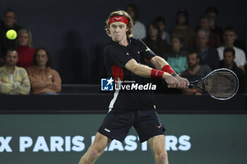 2024-10-29 - Andrey Rublev of Russia during day 2 of the Rolex Paris Masters 2024, an ATP Masters 1000 tennis tournament on 29 October 2024 at Accor Arena in Paris, France - TENNIS - ROLEX PARIS MASTERS 2024 - INTERNATIONALS - TENNIS