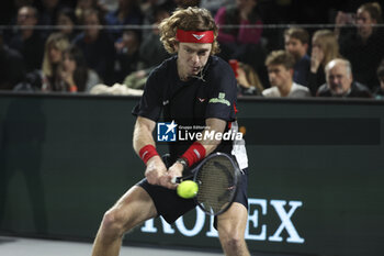 2024-10-29 - Andrey Rublev of Russia during day 2 of the Rolex Paris Masters 2024, an ATP Masters 1000 tennis tournament on 29 October 2024 at Accor Arena in Paris, France - TENNIS - ROLEX PARIS MASTERS 2024 - INTERNATIONALS - TENNIS