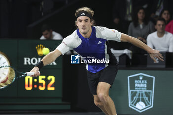 2024-10-29 - Stefanos Tsitsipas of Greece during day 2 of the Rolex Paris Masters 2024, an ATP Masters 1000 tennis tournament on 29 October 2024 at Accor Arena in Paris, France - TENNIS - ROLEX PARIS MASTERS 2024 - INTERNATIONALS - TENNIS