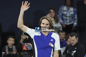 2024-10-29 - Stefanos Tsitsipas of Greece celebrates his second round victory during day 2 of the Rolex Paris Masters 2024, an ATP Masters 1000 tennis tournament on 29 October 2024 at Accor Arena in Paris, France - TENNIS - ROLEX PARIS MASTERS 2024 - INTERNATIONALS - TENNIS