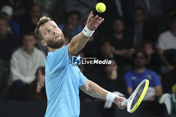 2024-10-29 - Corentin Moutet of France during day 2 of the Rolex Paris Masters 2024, an ATP Masters 1000 tennis tournament on 29 October 2024 at Accor Arena in Paris, France - TENNIS - ROLEX PARIS MASTERS 2024 - INTERNATIONALS - TENNIS