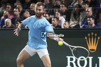 2024-10-29 - Corentin Moutet of France during day 2 of the Rolex Paris Masters 2024, an ATP Masters 1000 tennis tournament on 29 October 2024 at Accor Arena in Paris, France - TENNIS - ROLEX PARIS MASTERS 2024 - INTERNATIONALS - TENNIS