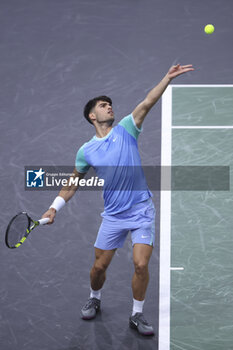 2024-10-29 - Carlos Alcaraz of Spain during day 2 of the Rolex Paris Masters 2024, an ATP Masters 1000 tennis tournament on 29 October 2024 at Accor Arena in Paris, France - TENNIS - ROLEX PARIS MASTERS 2024 - INTERNATIONALS - TENNIS