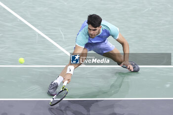 2024-10-29 - Carlos Alcaraz of Spain during day 2 of the Rolex Paris Masters 2024, an ATP Masters 1000 tennis tournament on 29 October 2024 at Accor Arena in Paris, France - TENNIS - ROLEX PARIS MASTERS 2024 - INTERNATIONALS - TENNIS