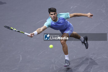 2024-10-29 - Carlos Alcaraz of Spain during day 2 of the Rolex Paris Masters 2024, an ATP Masters 1000 tennis tournament on 29 October 2024 at Accor Arena in Paris, France - TENNIS - ROLEX PARIS MASTERS 2024 - INTERNATIONALS - TENNIS