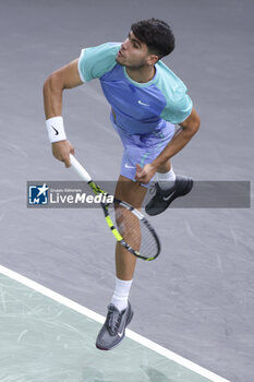 2024-10-29 - Carlos Alcaraz of Spain during day 2 of the Rolex Paris Masters 2024, an ATP Masters 1000 tennis tournament on 29 October 2024 at Accor Arena in Paris, France - TENNIS - ROLEX PARIS MASTERS 2024 - INTERNATIONALS - TENNIS