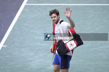 2024-10-29 - Nicolas Jarry of Chile salutes the fans during day 2 of the Rolex Paris Masters 2024, an ATP Masters 1000 tennis tournament on 29 October 2024 at Accor Arena in Paris, France - TENNIS - ROLEX PARIS MASTERS 2024 - INTERNATIONALS - TENNIS